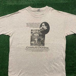 Vintage 90s Charles Dickens Shirt Author Literature Tee